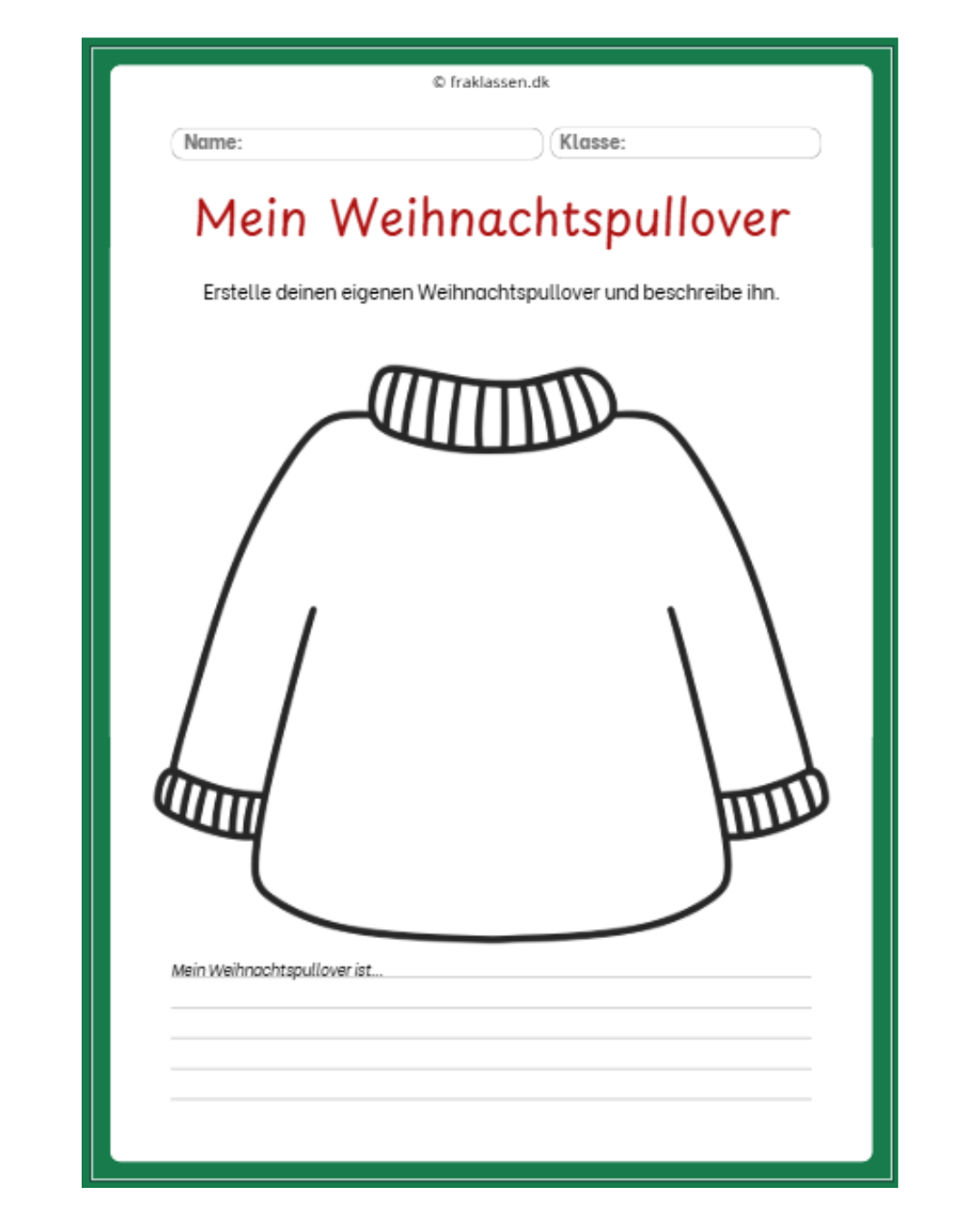 Mein Weihnachtspullover